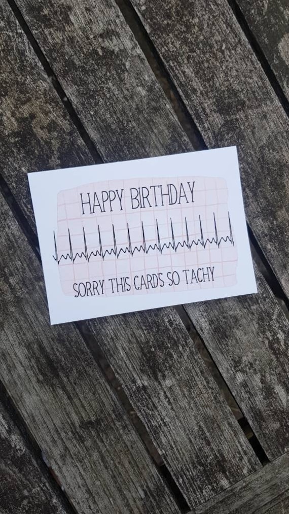 Ecg Trace Funny Card France Anniversaire Du Etsy France