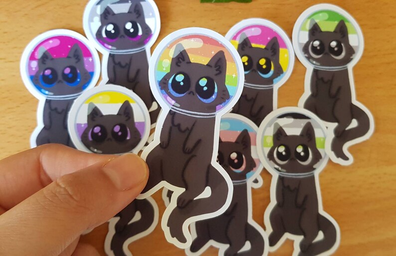 Space kitty sticker // pride sticker // space cat // lgbtq sticker // lgbt // lgbtq+ // cat astronaut 