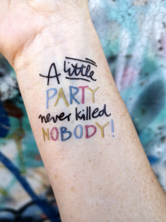Temporary Tattoo A Little Party Temp Tattoo Tattoo For Etsy