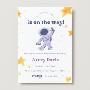 Editable Space Cadet Baby Shower Invitation Template Download