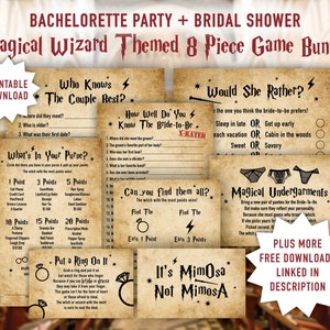 Magical Wizard Theme Bachelorette Party & Bridal Shower Game Bundle Download