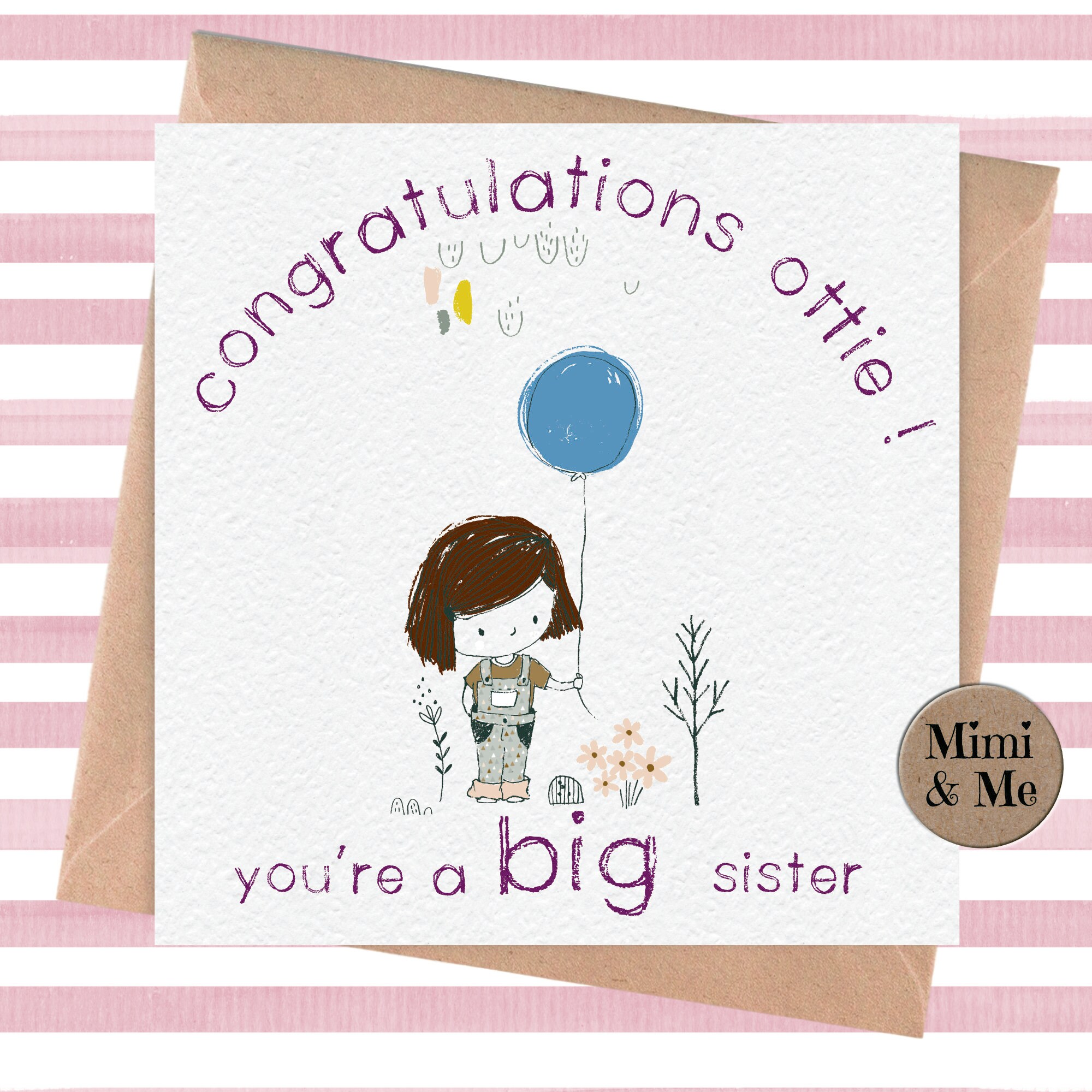 Personalised Congratulations On Becoming A Big Sister Card Etsy