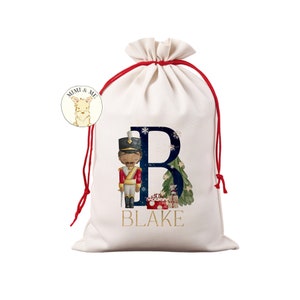 Personalised Nutcracker Santa Sack - 50 x 70 - Large Sack - Linen Look Sack - Fully Customisable - Available in Cream or Burlap