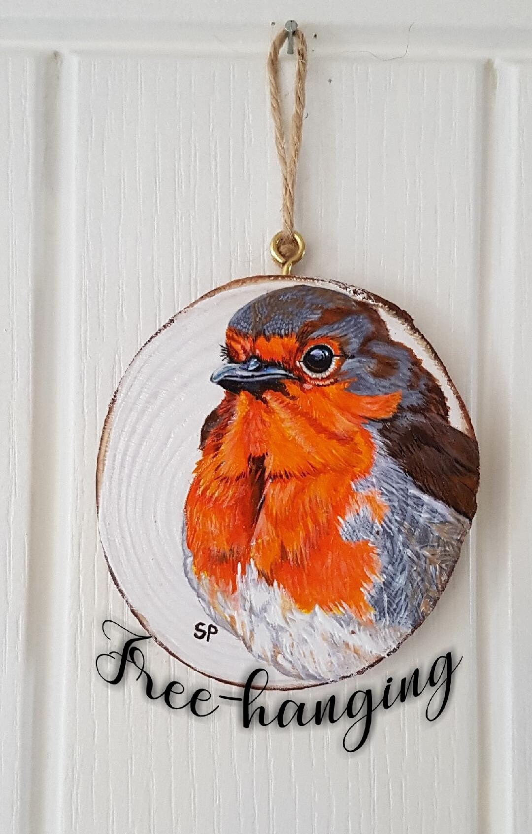 Handpainted Treasures Robin Red Breast by SP Acrylic Etsy