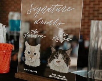 dog signature drink sign | wedding signature cocktail sign | hand painted drink sign | pet wedding sign | acrylic signature drink sign | dog