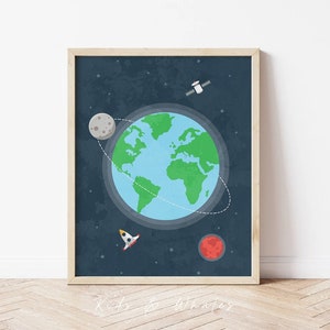 Space Wall Art Space Nursery Decor Space Nursery Print Space Room Decor Kids Wall Art Space Art Kids Solar System Poster Space Poster