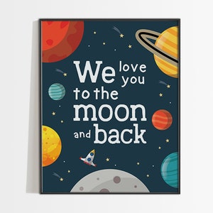 Kids Wall Art Solar System Poster Solar System Print Space Nursery Decor Space Poster Space Room Decor Solar System Wall Art Space Art Print