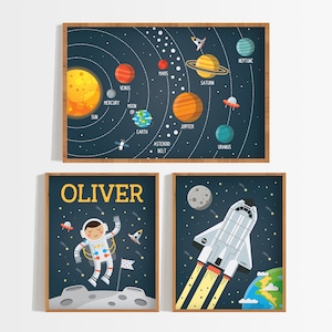 Astronaut, Space Nursery Prints Space Nursery Decor Solar System Poster Solar System Print Space Poster Kids Wall Art Wall Art Prints