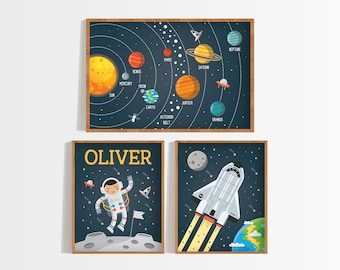 Astronaut, Space Nursery Prints Space Nursery Decor Solar System Poster Solar System Print Space Poster Kids Wall Art Wall Art Prints