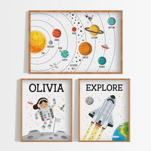 Space Wall Art Space Nursery Prints Space Nursery Decor Solar System Poster Solar System Print Space Poster Kids Wall Art Kids Room Decor