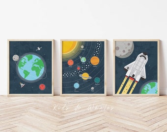 Space Wall Art Space Nursery Decor Space Nursery Print Space Room Decor Kids Wall Art Space Art Kids Solar System Poster Space Poster