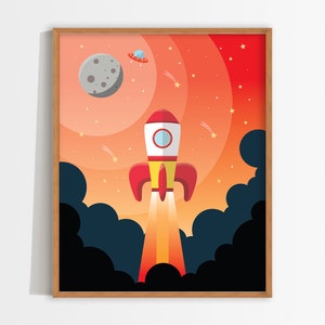 Space Nursery Prints Space Nursery Decor Solar System Poster Solar System Print Space Poster Kids Wall Art Wall Art Prints Space Room Decor