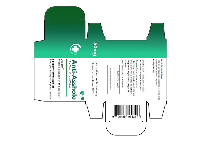 Bundel digitaal bestand Gag Gift Anti-ahole pillendoosje afbeelding 3