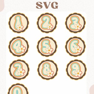 Groovy Cupcake Toppers SVG Archivo Digital