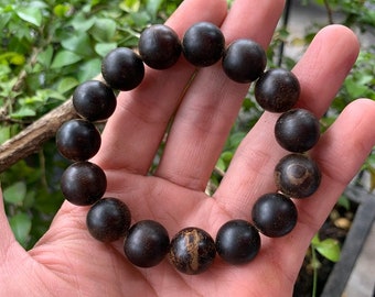 Vietnamese Agarwood Bracelet, Agarwood Sink, Wild Agarwood, Agarwood Beads, Beads 14mm, Agarwood Jewelry