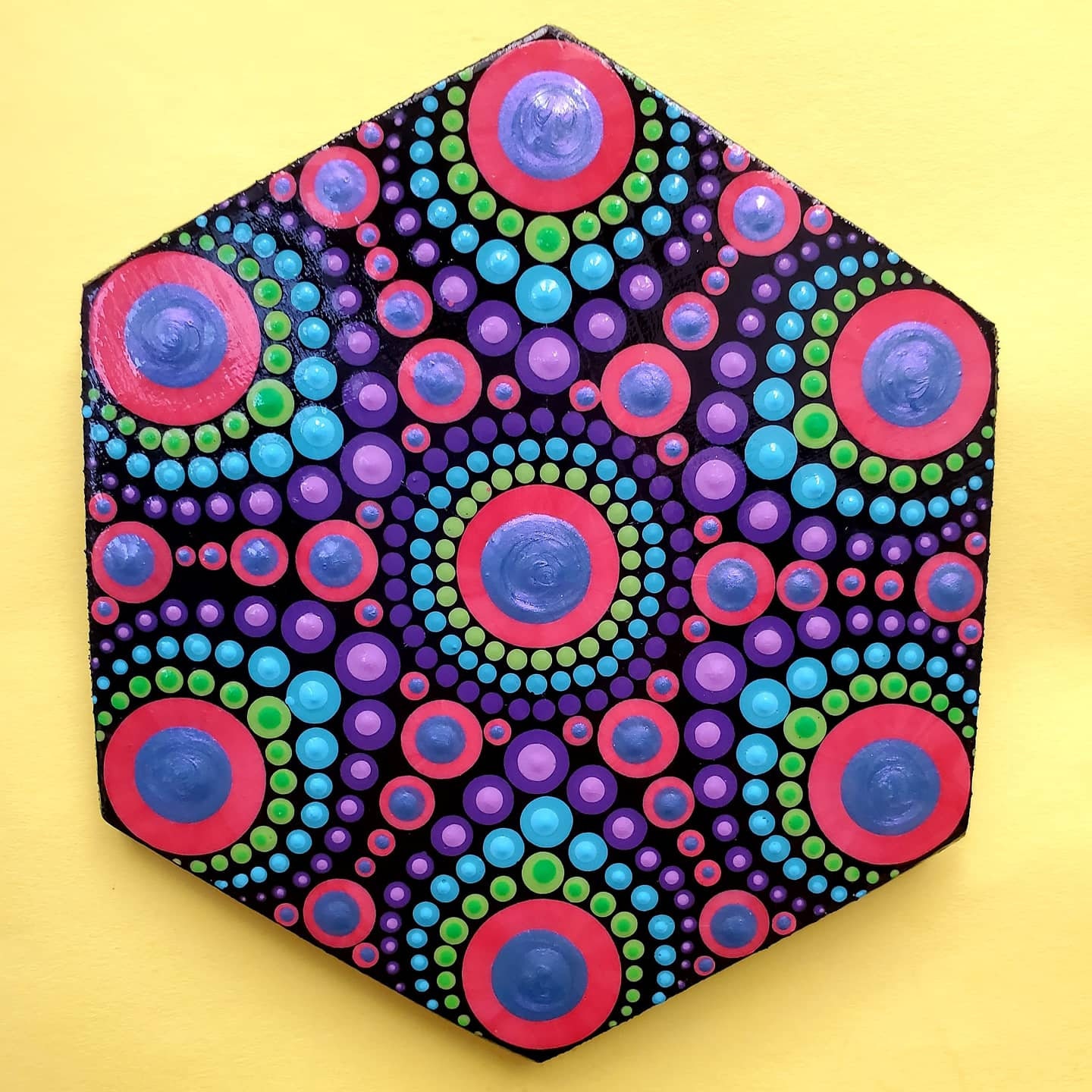 Hand Painted Mandala Magnet Duo