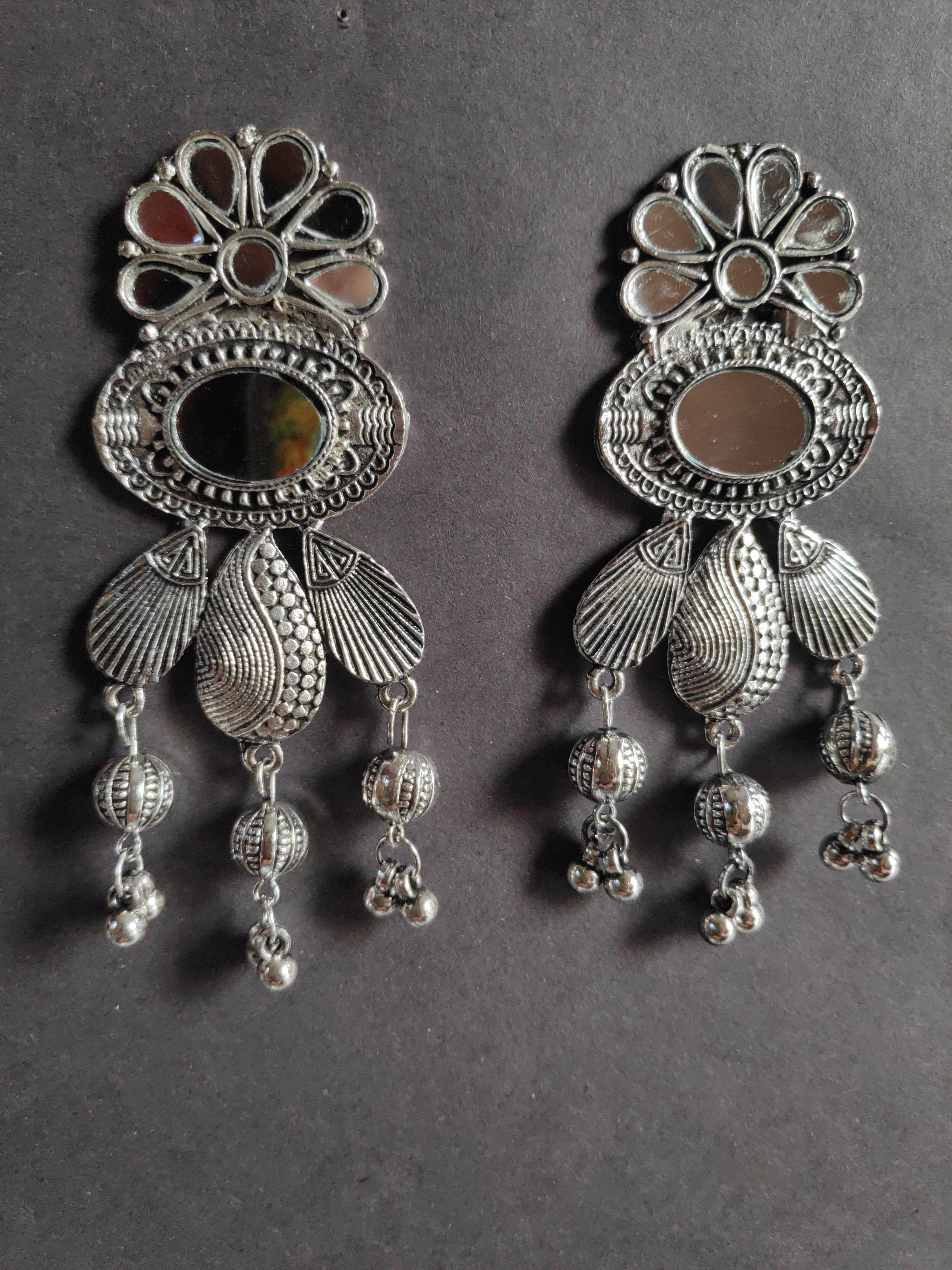 Oxidized Necklace Jewelry Afghani Indian Mirrorwork Bollywood Boho Jewellery 