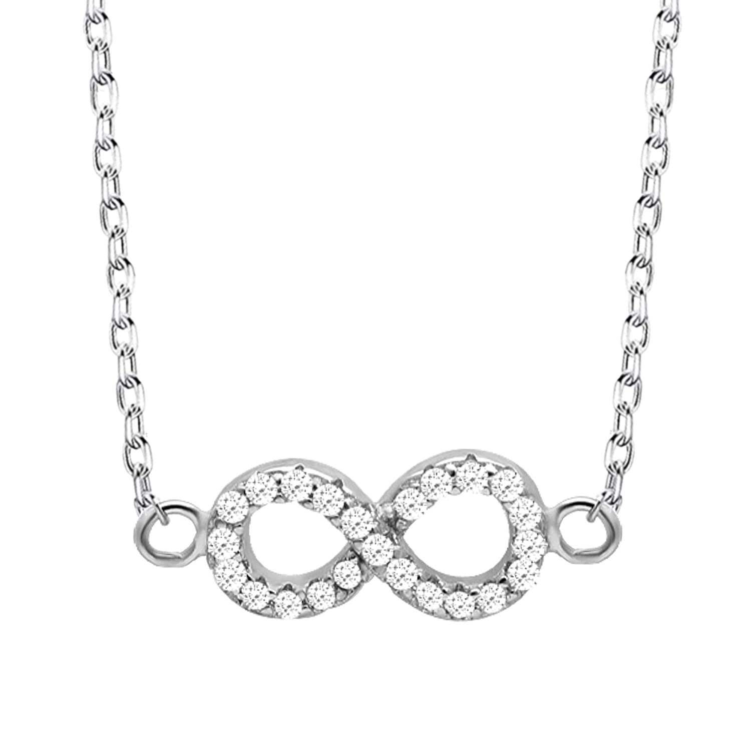 925 Sterling Silver Zircon Infinity 