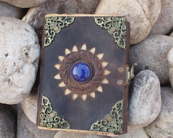 Personalized Leather journal with handmade deckle edge papers. Customize it for a special gift.