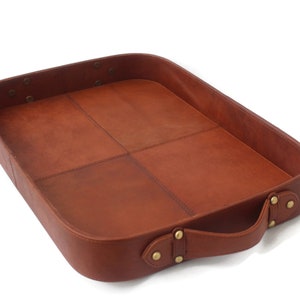 Customized Handmade Leather Tray for Office, Home, Kitchen, and Bar.