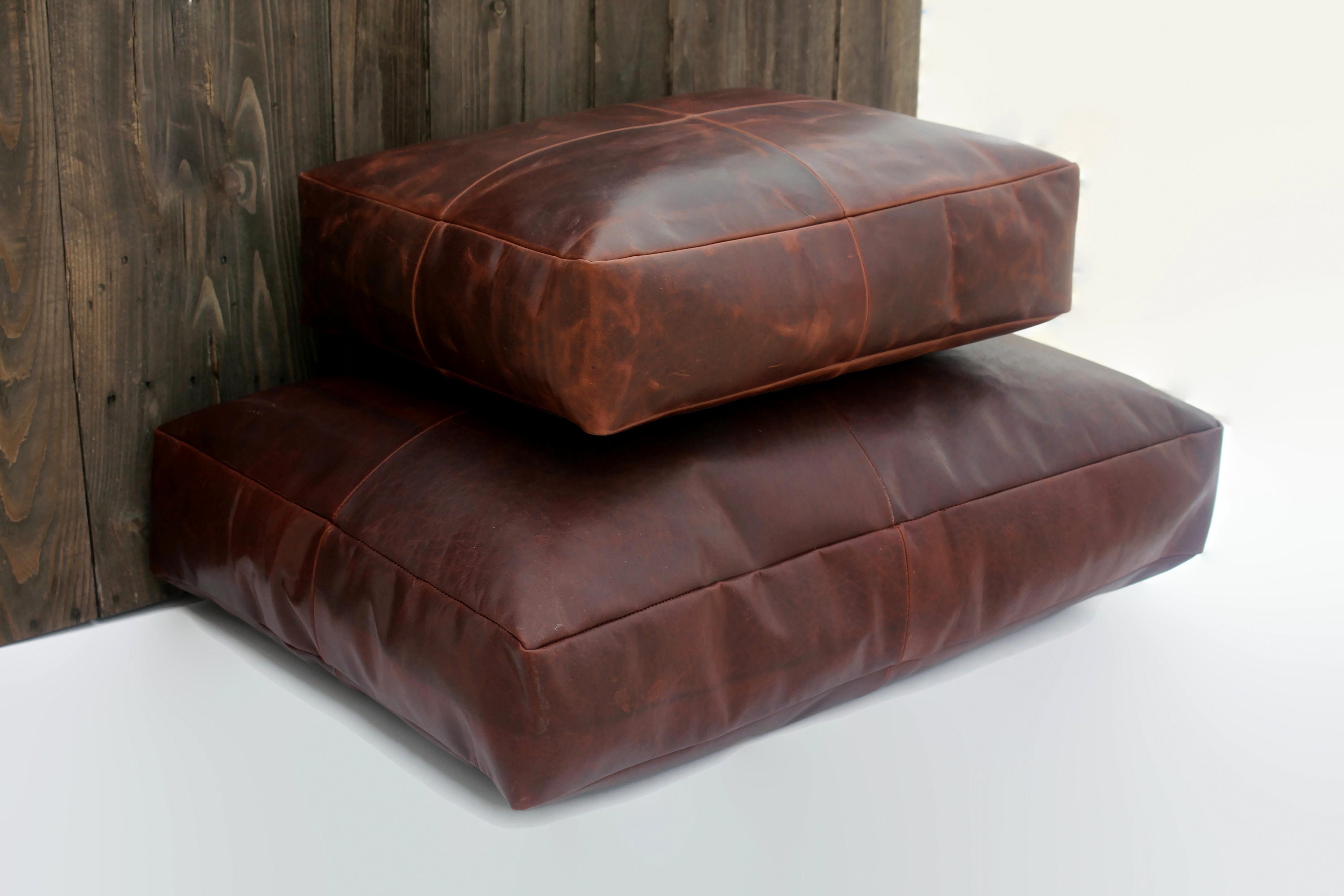 Custom Leather Cushions, Piped Cushion, Morris Chair Cushions, Genuine  Leather, Made to Order and Size, Choose Color, Brown, Grey, Tan, Navy 