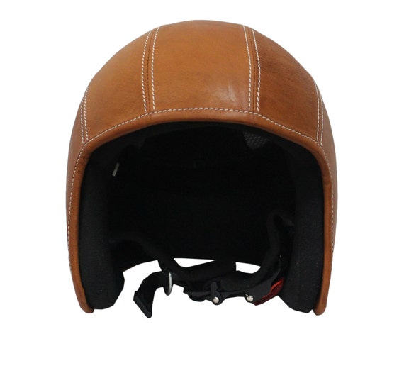 Casco per Harley Davidson, Casco moto in pelle marrone fatto a mano,  berretto da motociclista vintage, Regalo personalizzato per uomo, Casco in  pelle retrò Rider -  Italia