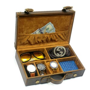 Leather Accessories Box for Men for Women, Jewellery Trunk Travel ...