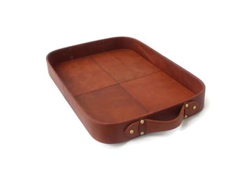 Customized Handmade Leather Tray for Office - Home decor - Kitchen - Bar - Gift for Him - Gift for Her - Personalized Gift