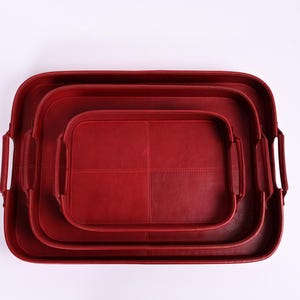 Handmade Leather Tray – Premium Top-Grain Leather Serving Tray for Home Décor, Organization I Entertaining | Elegant & Durable Design