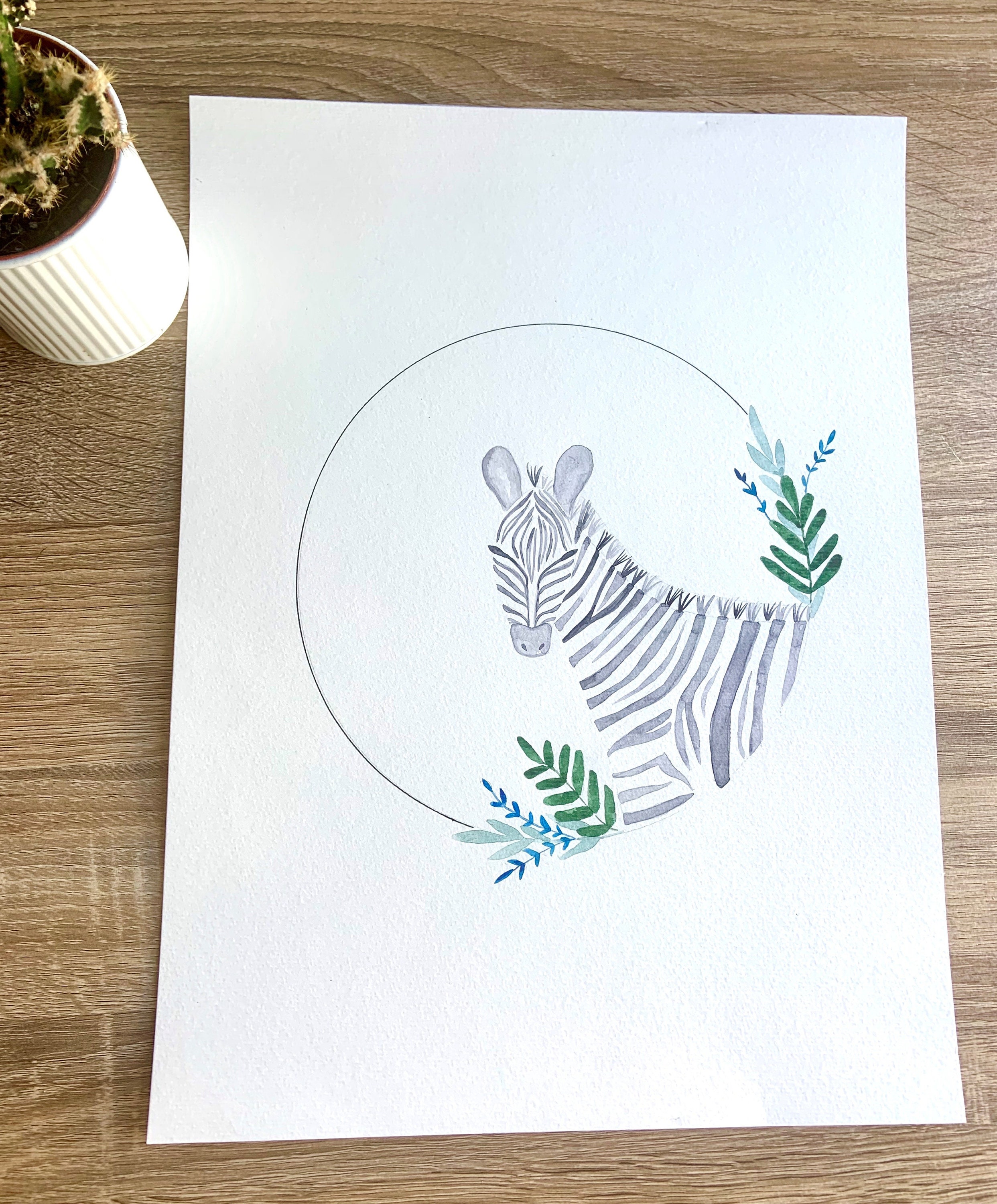 Illustration Aquarelle Enfant Zèbre