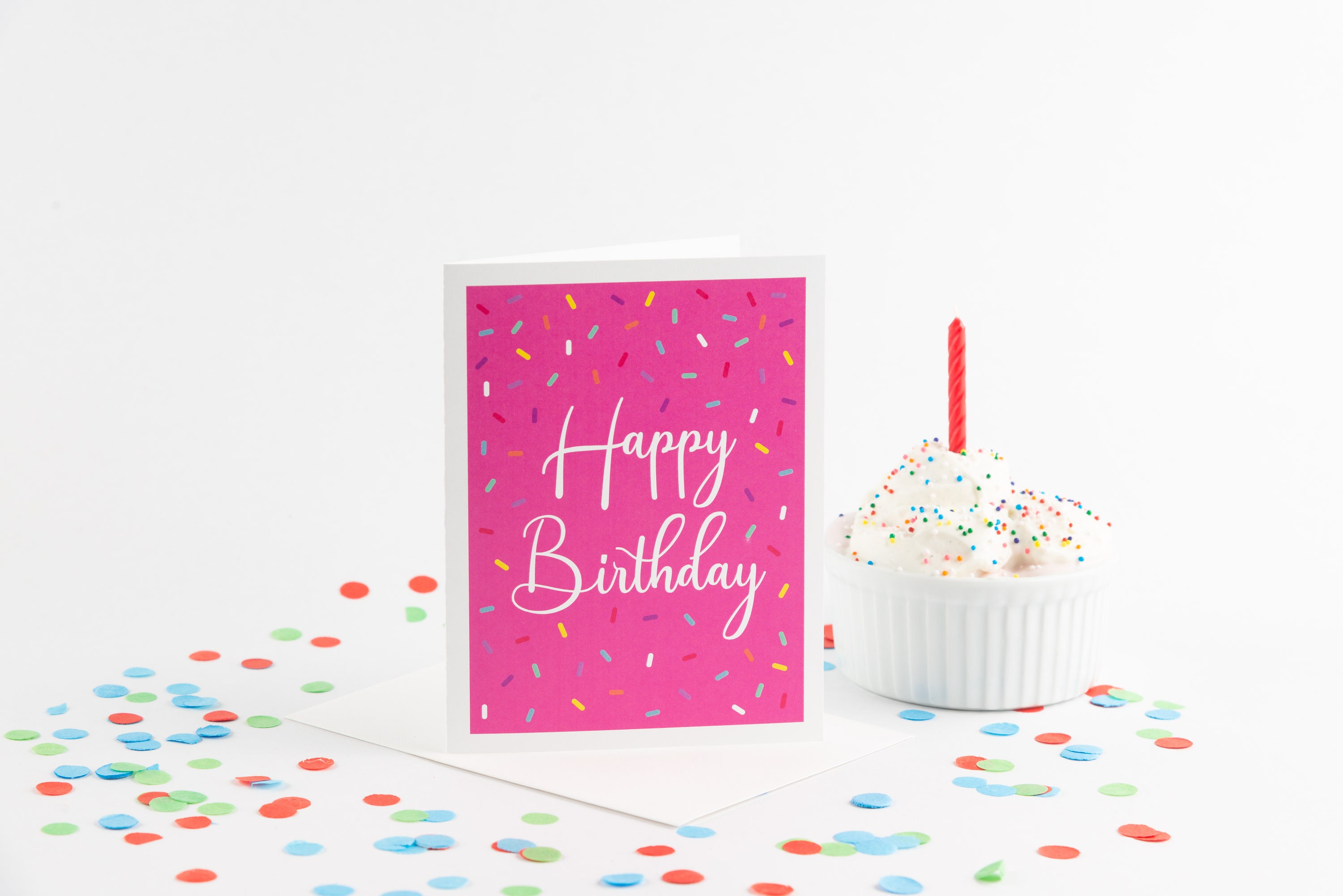 Happy Birthday Sprinkles Card Pink Sprinkles Birthday Card | Etsy