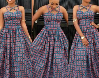 ankara fitted gown