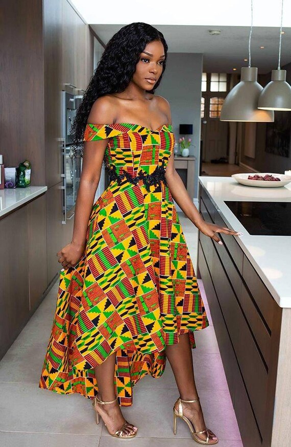 Ankara Gown Flayed Neck Long Gown Full 