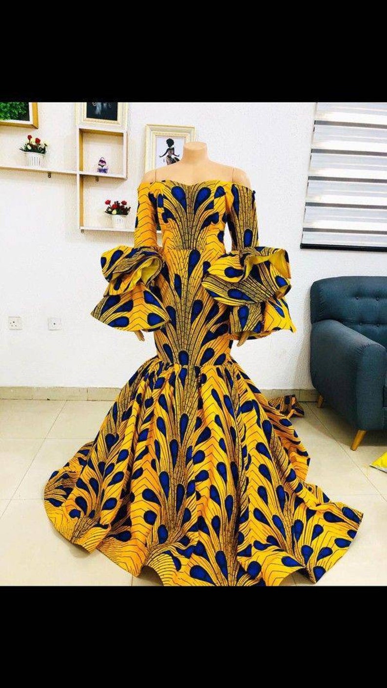 Full Flayed Gown African Print Maxi Gown Dashiki Print - Etsy