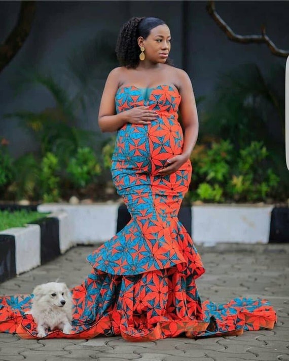ankara gown for pregnant women