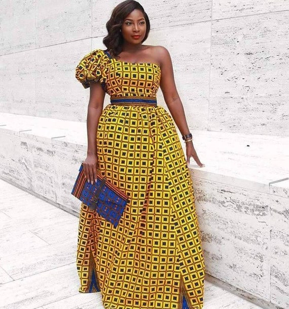 puff sleeve ankara dress