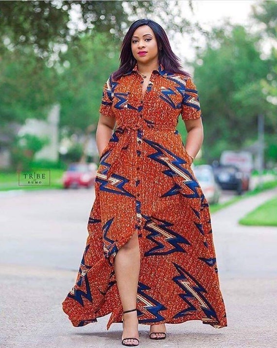 ankara shirt dress for ladies