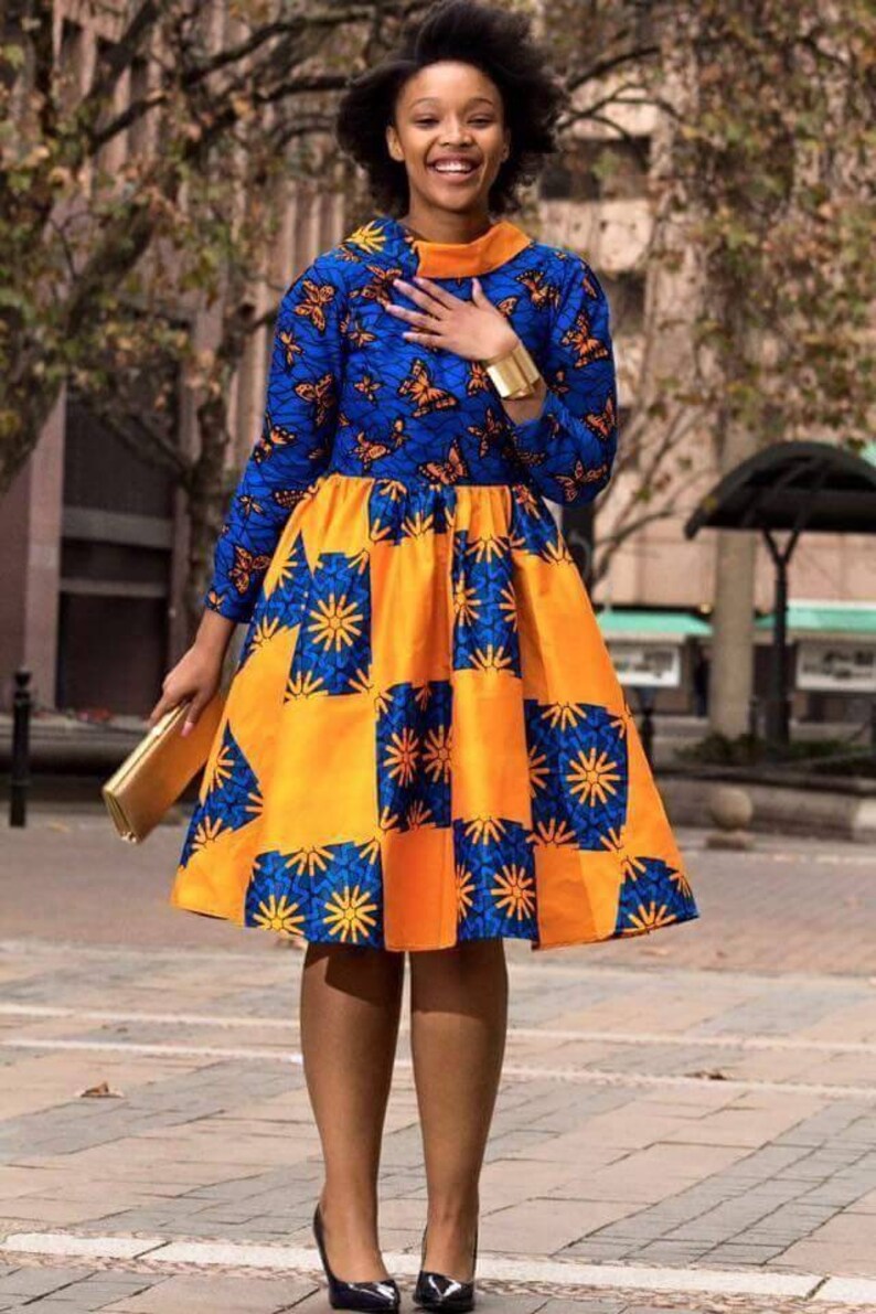 ankara short gown with cape styles