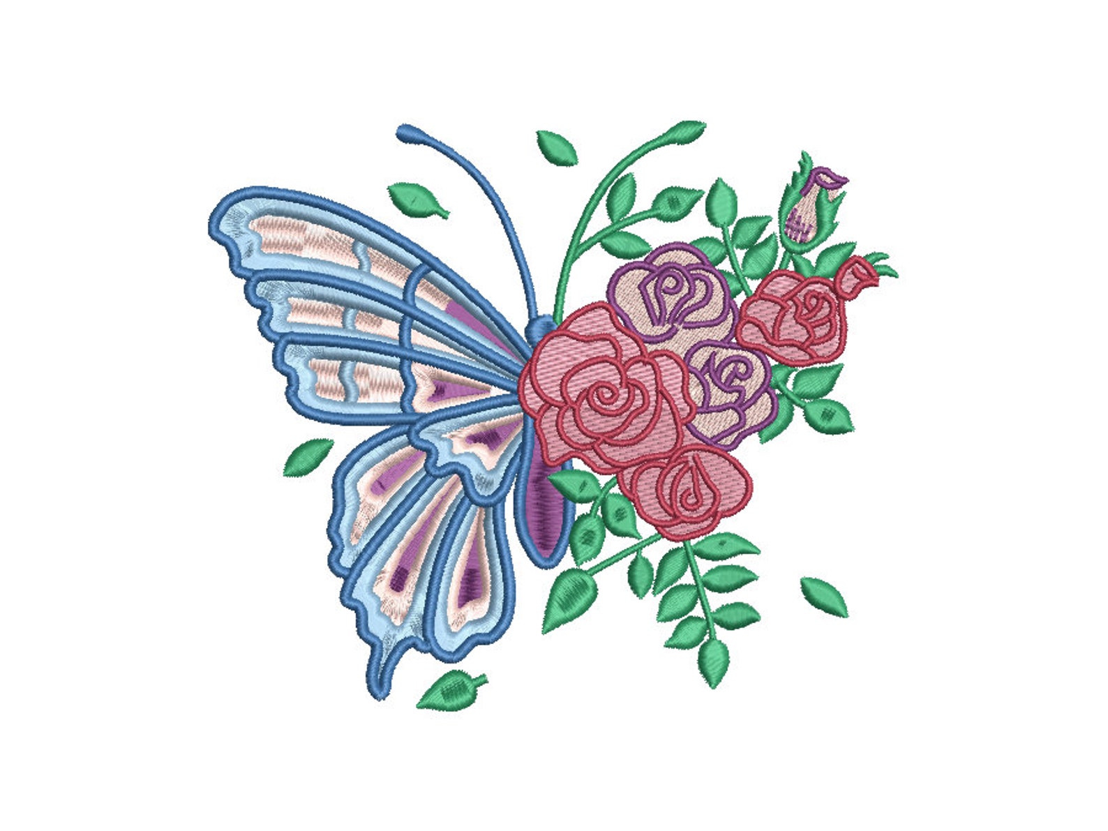 Butterfly with rose flowers machine embroidery design  etsy Butterfly with rose flowers machine embroidery design  etsy