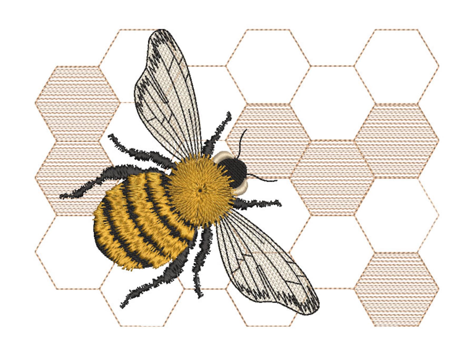 bee embroidery design
