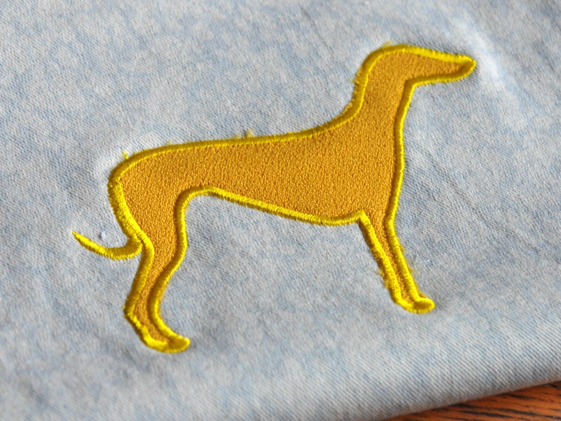 Applique dog whippet design for embroidery machine  etsy