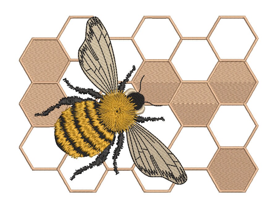 Bee machine embroidery design suitable for heavy fabrics  etsy Bee machine embroidery design suitable for heavy fabrics  etsy