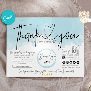 Bearbeitbar in CANVA Blue Business Vielen Dank für Ihre Bestellung Fügen Sie Logo hinzu
