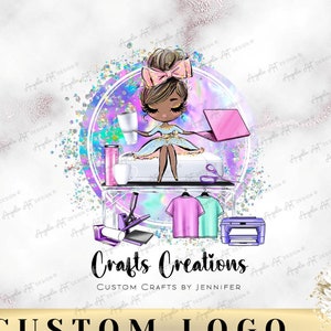 Crafter LOGO Pink Blue Purple Crafter Custom Editable Logo Template Craft Business T-shirt Tumbler Makers DIY Cricut Machine Logo COLIBRI