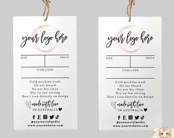 Editable Simple Price Tag Care Instructions Template Editable Business Hang Tag, Printable Clothing Care Labels EDITABLE Custom Clothing Tag