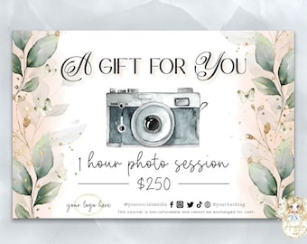 Photography Gift Certificate Template Photography Gift Card Template ...