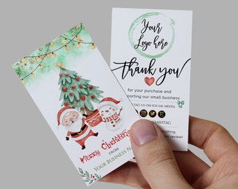 CHRISTMAS Business Thank You Card Template - ADD LOGO - Thank For You Order Insert Card, Christmas Business Insert card, Editable Printable