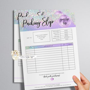 ELF Holographic Glitter Packing SLIP Template, Editable Printable Order ...