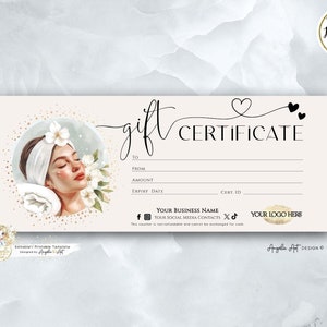 Modèle modifiable de chèque-cadeau SPA Modèle de certificat de carte-cadeau SPA massage beauté Carte-cadeau imprimable Chèque-cadeau numérique SPA