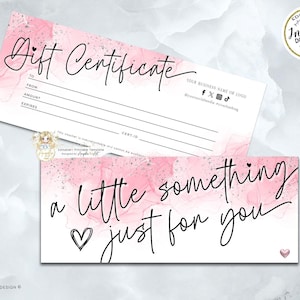 Blush Pink Modern Geschenkgutschein Vorlage EDITIERBAR Geschenkgutschein Pink Ink Geschenkkartenvorlage Geschenkgutschein ADD LOGO Printable Certifikat